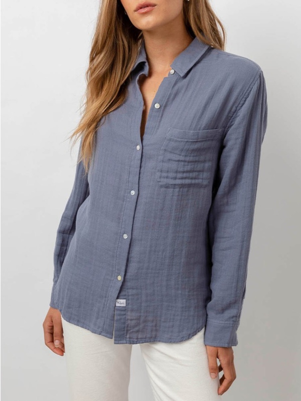 Rails True Blue Ellis Cotton Button Down Shirt Women’s Small Business Casual - Picture 1 of 14